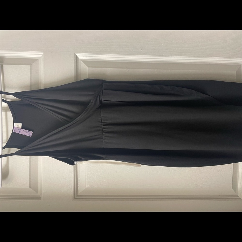 Mid thigh length black dress